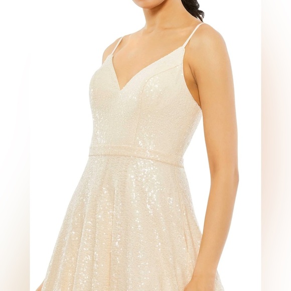 Mac Duggal Cream Sequin Gown - Picture 3 of 7